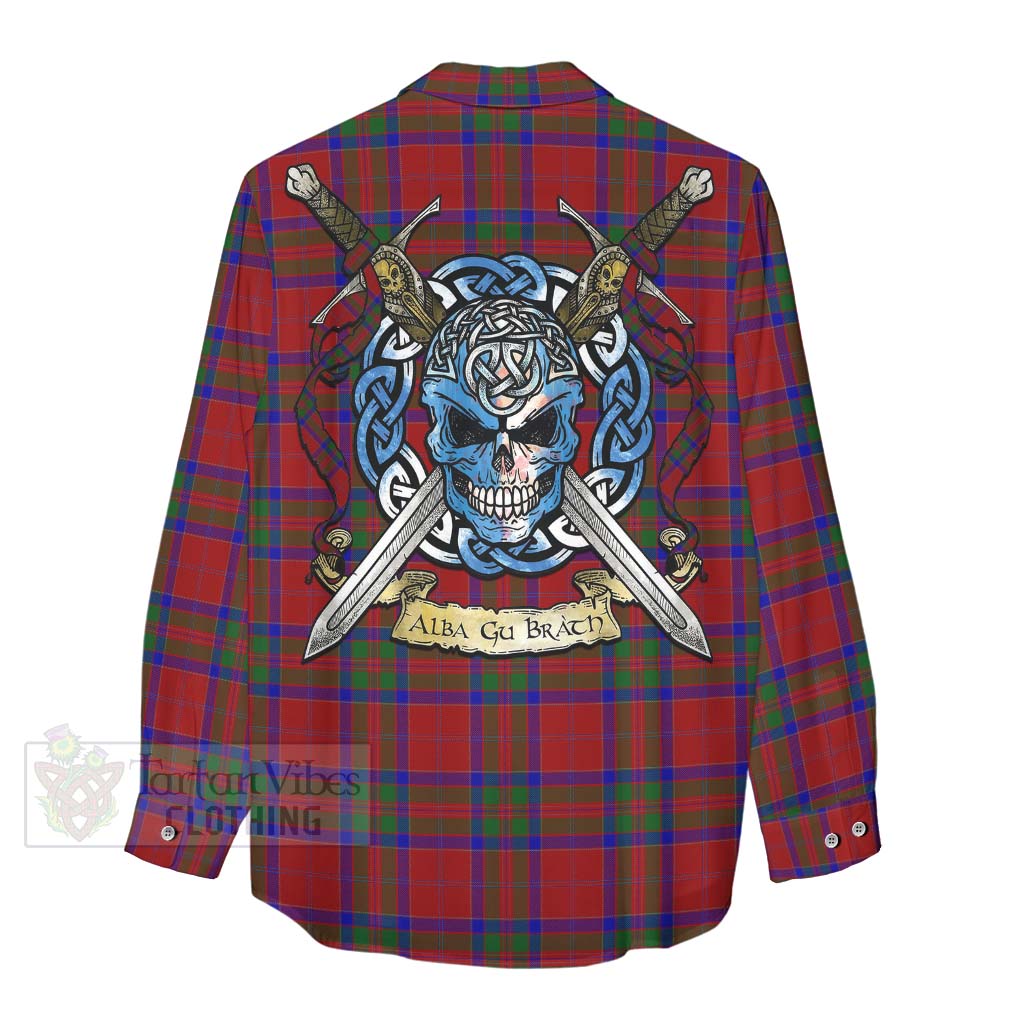 MacGilvery (McGilvery) Tartan Women's Casual Shirt with Family Crest Celtic Skull Style - Tartan Vibes Clothing