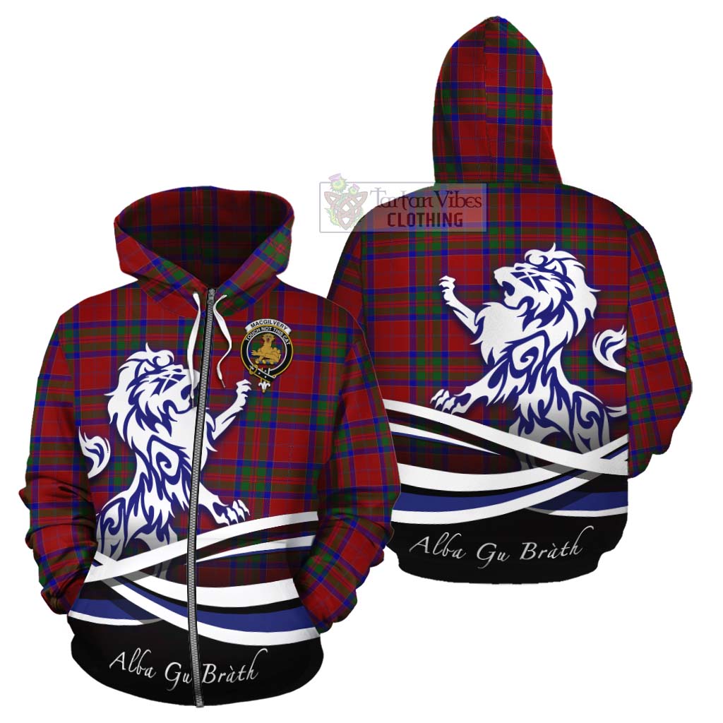 MacGilvery (McGilvery) Tartan Cotton Hoodie with Alba Gu Brath Regal Lion Emblem - Tartan Vibes Clothing