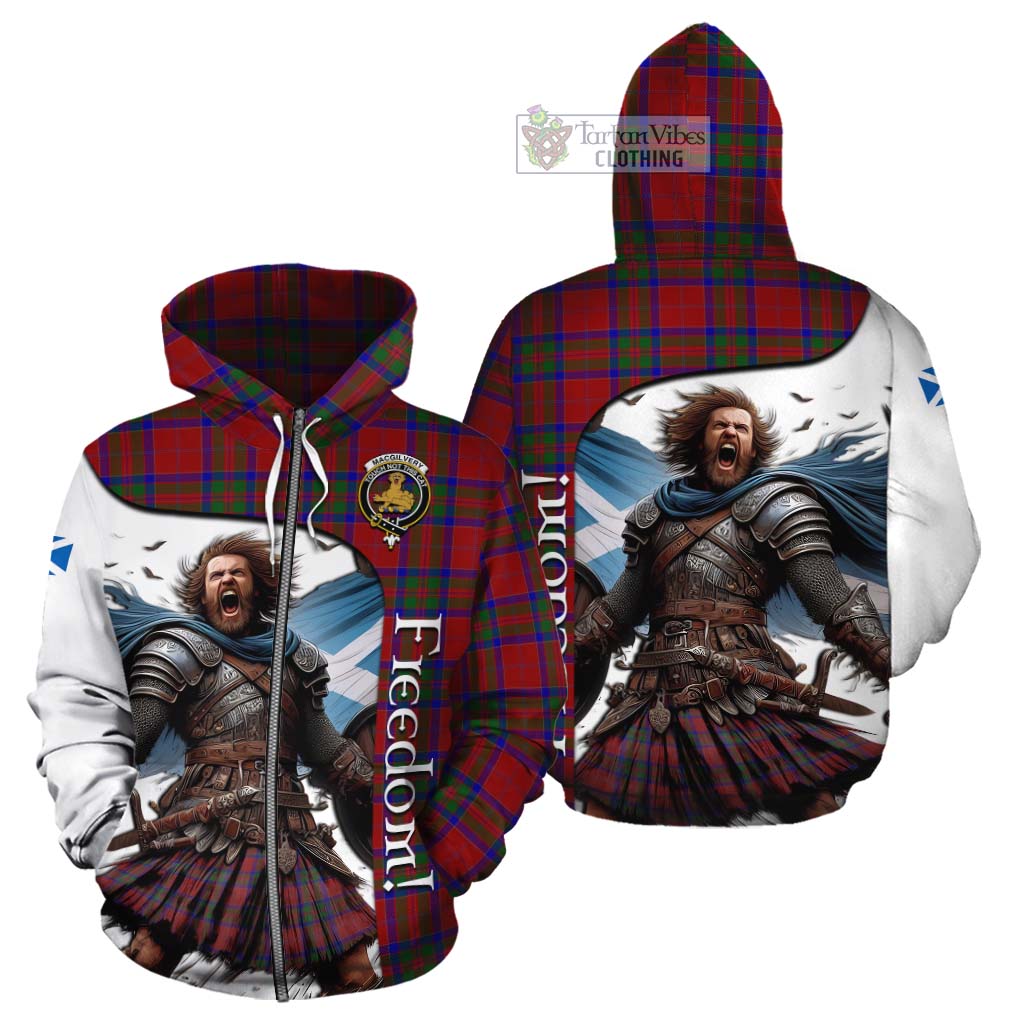 Tartan Vibes Clothing MacGilvery (McGilvery) Crest Tartan Cotton Hoodie Inspired by the Freedom of Scottish Warrior