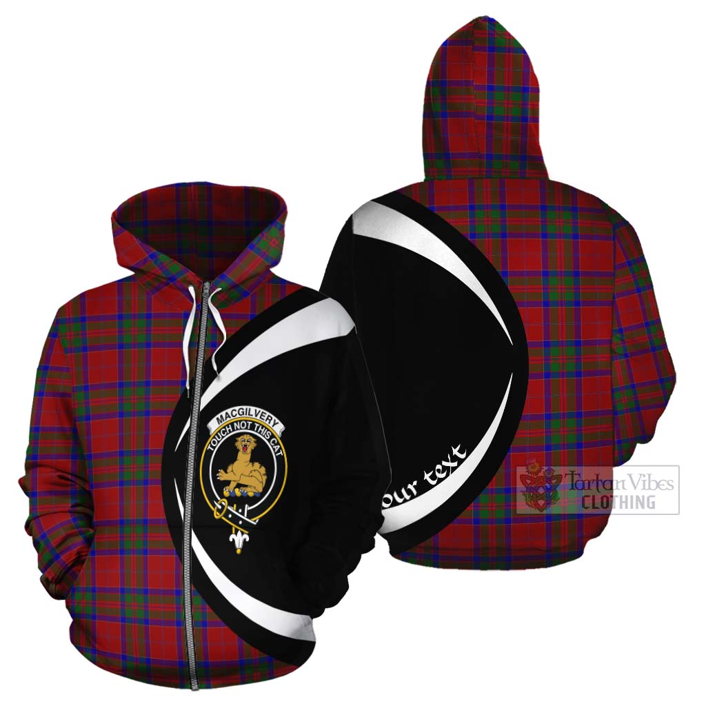MacGilvery (McGilvery) Tartan Cotton Hoodie with Family Crest Circle Style - Tartan Vibes Clothing