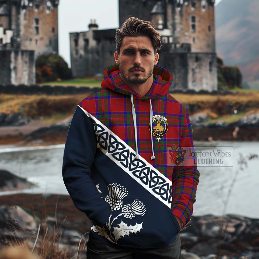 MacGilvery (McGilvery) Tartan Cotton Hoodie Featuring Thistle and Scotland Map - Tartan Vibes Clothing