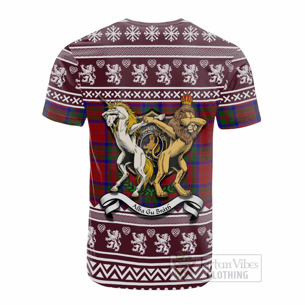 MacGilvery (McGilvery) Clan Tartan Crest Christmas Cotton T-shirt Coat of Arms Funny Style - Tartan Vibes Clothing