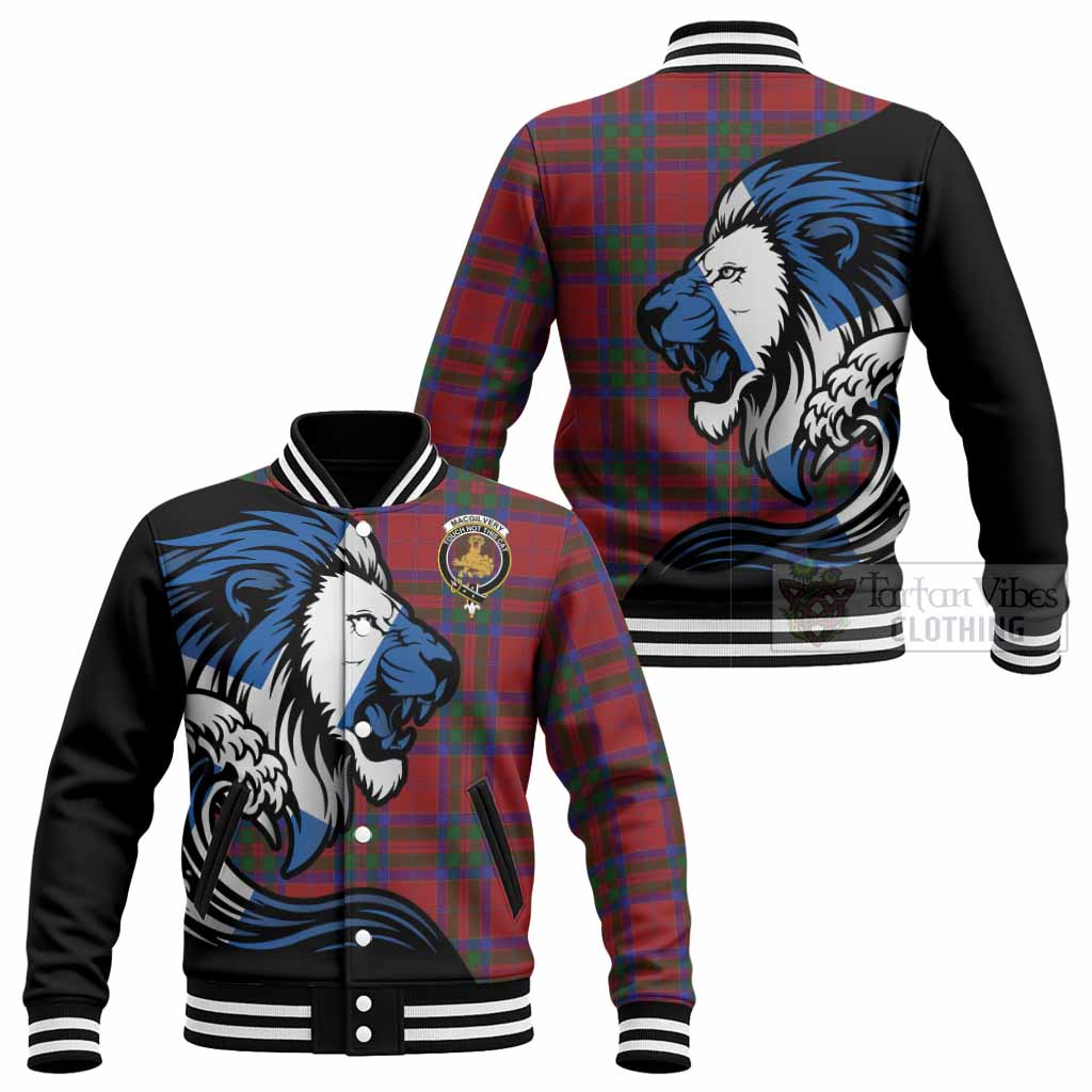 MacGilvery (McGilvery) Tartan Crest Baseball Jacket Scottish Golden Lions Wave Flow