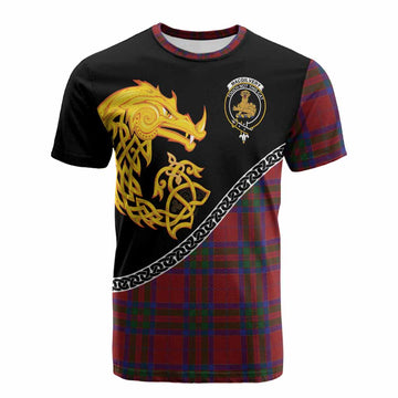 MacGilvery (McGilvery) Tartan Crest Cotton T-shirt Legendary Dragon Knot Half Style