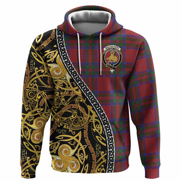 MacGilvery (McGilvery) Tartan Crest Hoodie Celtic Knot and Triple Trickle Spiral Symbols
