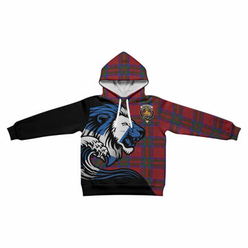 MacGilvery (McGilvery) Tartan Crest Kid Hoodie Scottish Golden Lions Wave Flow