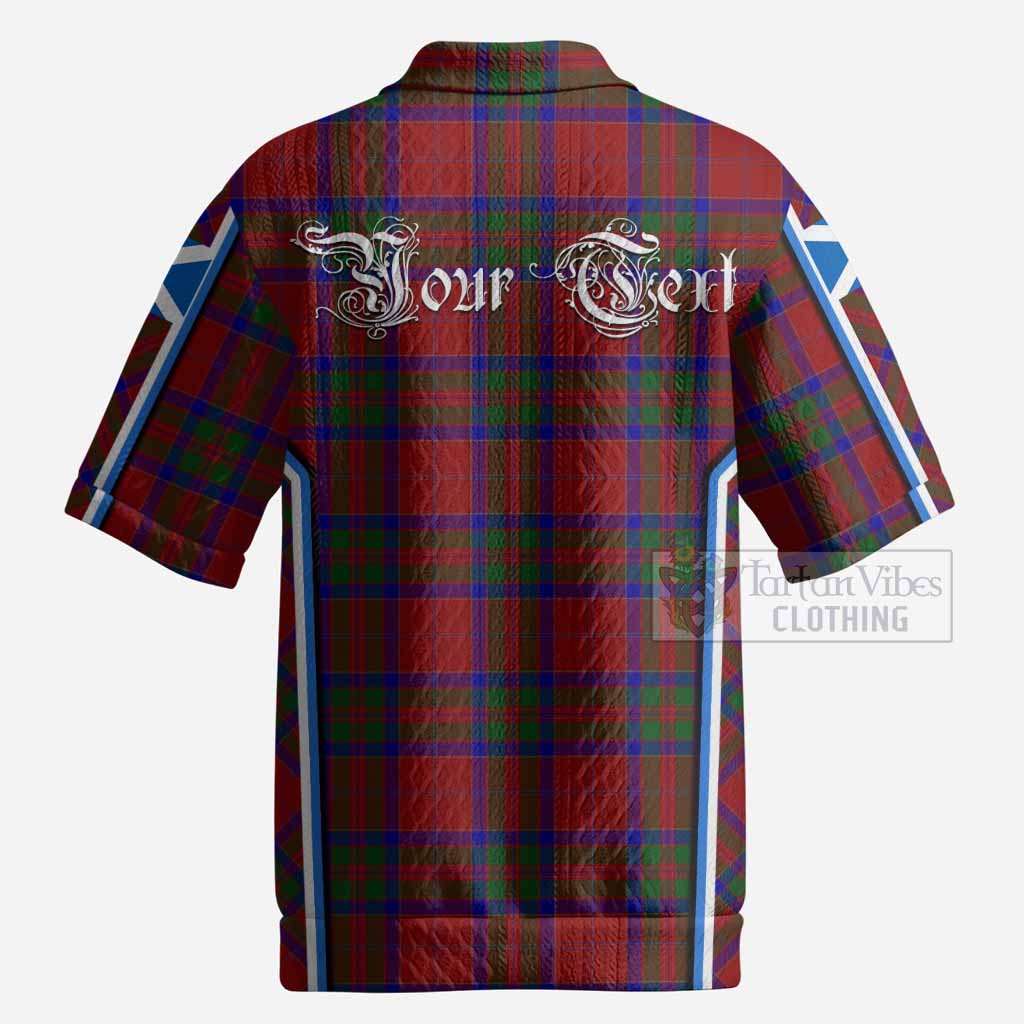 MacGilvery (McGilvery) Tartan Crest Men’s Polo Sweater Top Scotland Coat of Arm Flag Style