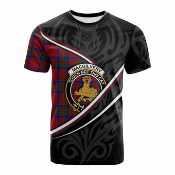 MacGilvery (McGilvery) Tartan Family Crest Cotton T-shirt Celtic Scottish Thistle Floral