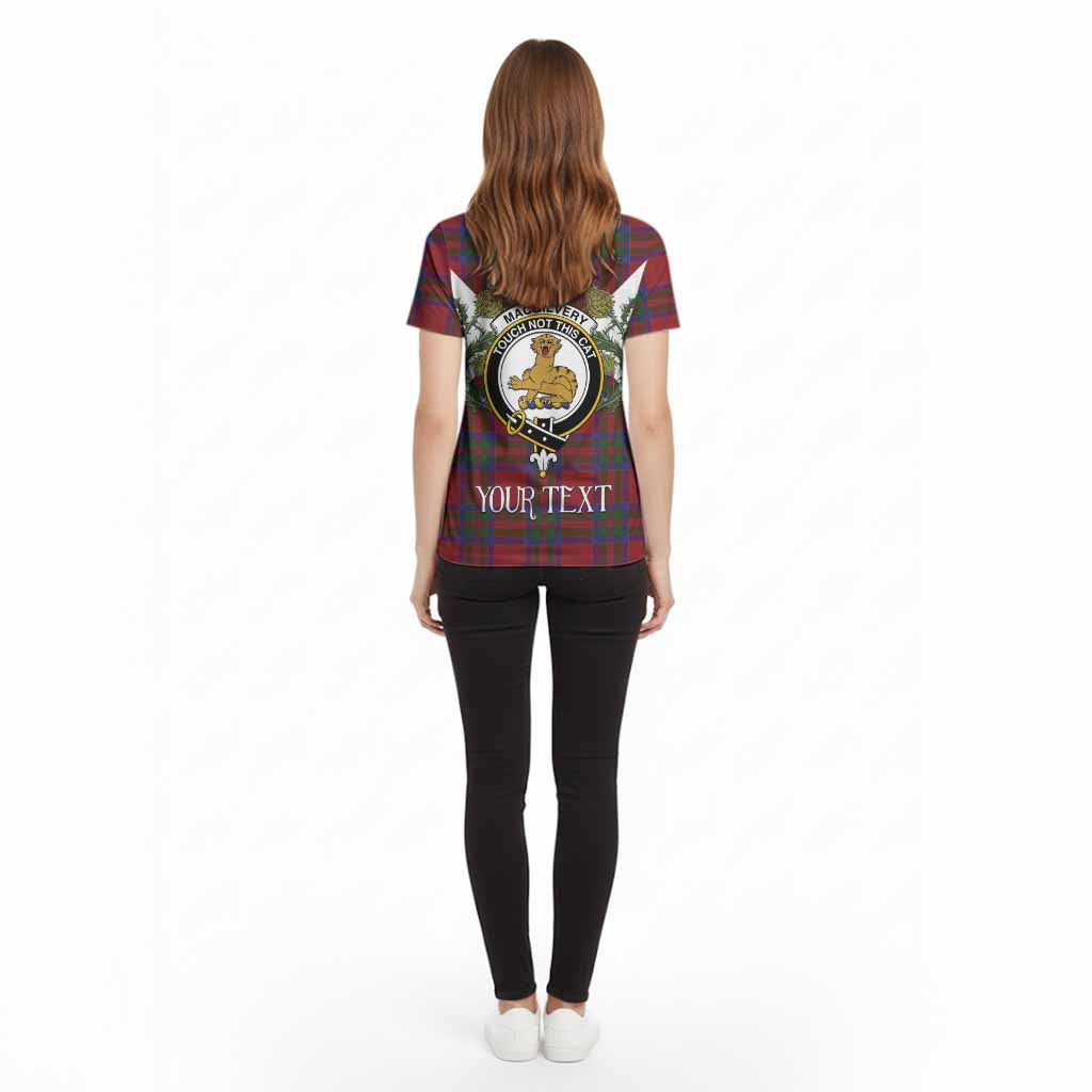 MacGilvery (McGilvery) Tartan Family Crest Cotton T-shirt Scottish Burns Night Thistle Floral
