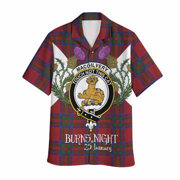 MacGilvery (McGilvery) Tartan Family Crest Hawaiian Shirt Scottish Burns Night Thistle Floral