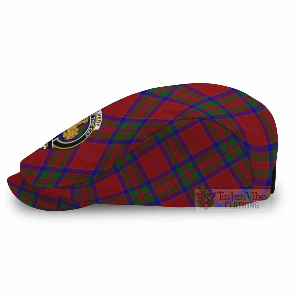 MacGilvery (McGilvery) Tartan Flat Cap, Jeff Cap Cross Style with Family Crest - Tartan Vibes Clothing