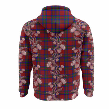 MacGilvery (McGilvery) Tartan Hoodie Seamless Scottish Thistle Flowers