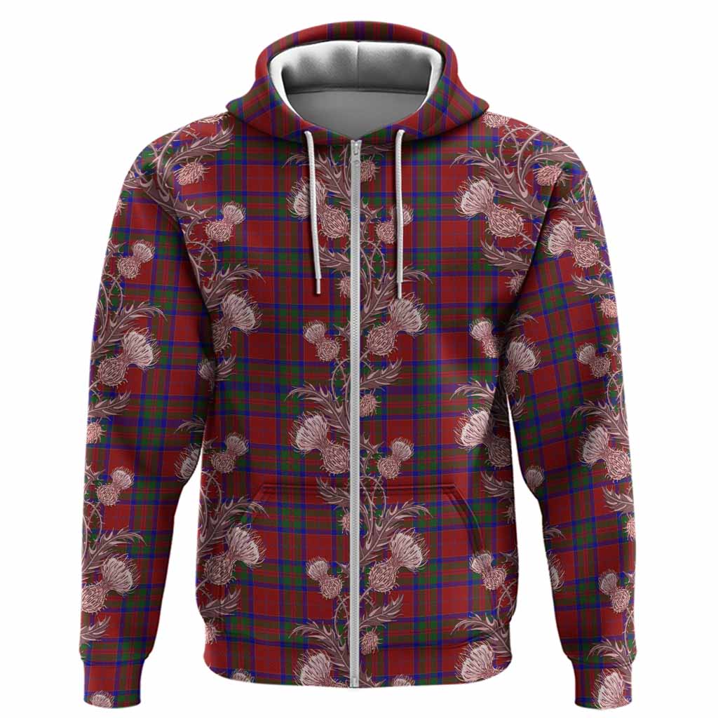 MacGilvery (McGilvery) Tartan Hoodie Seamless Scottish Thistle Flowers