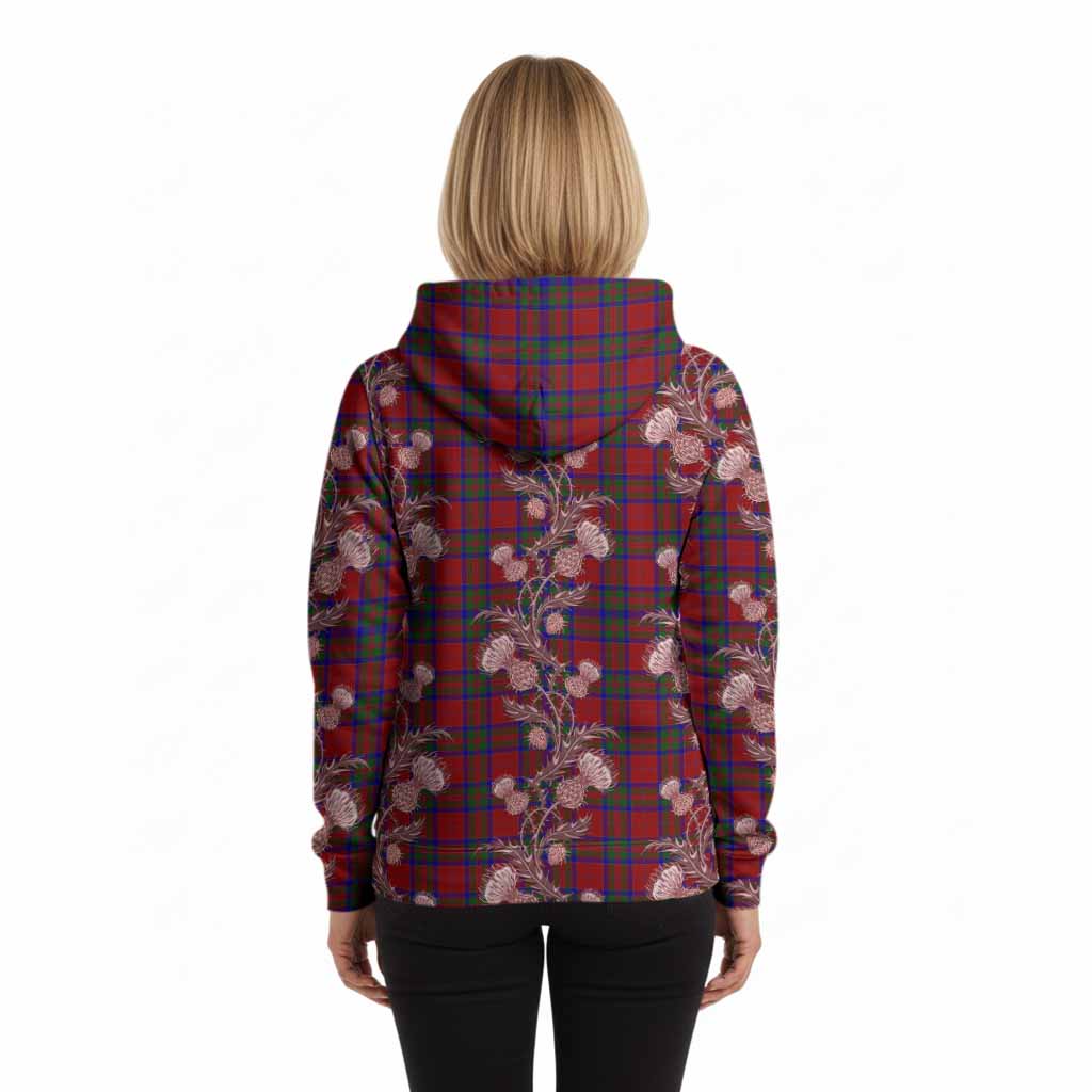 MacGilvery (McGilvery) Tartan Hoodie Seamless Scottish Thistle Flowers