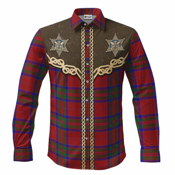 MacGilvery (McGilvery) Tartan Long Sleeve Button Shirts Bigfoot Riding The Kelpie Monster