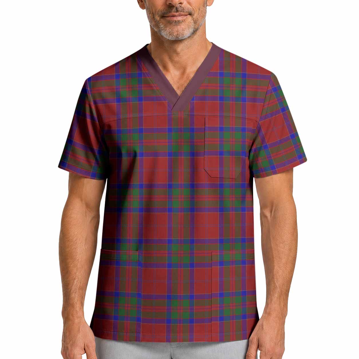 MacGilvery (McGilvery) Tartan Scrub Top XL - Tartan Vibes Clothing