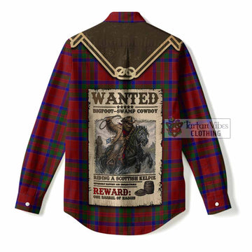 MacGilvery (McGilvery) Tartan Women Casual Shirt Bigfoot Riding The Kelpie Monster