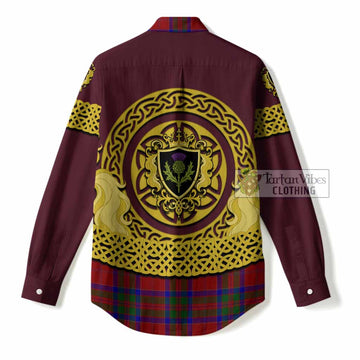 MacGilvery (McGilvery) Tartan Women Casual Shirt Unicorn Celtic Knot And Thistle Emblem