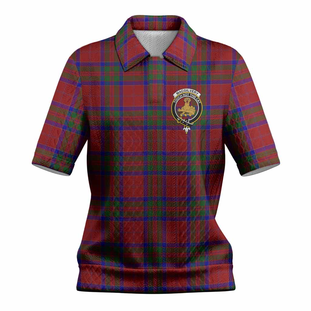MacGilvery (McGilvery) Tartan Women’s Polo Sweater Top with Family Crest