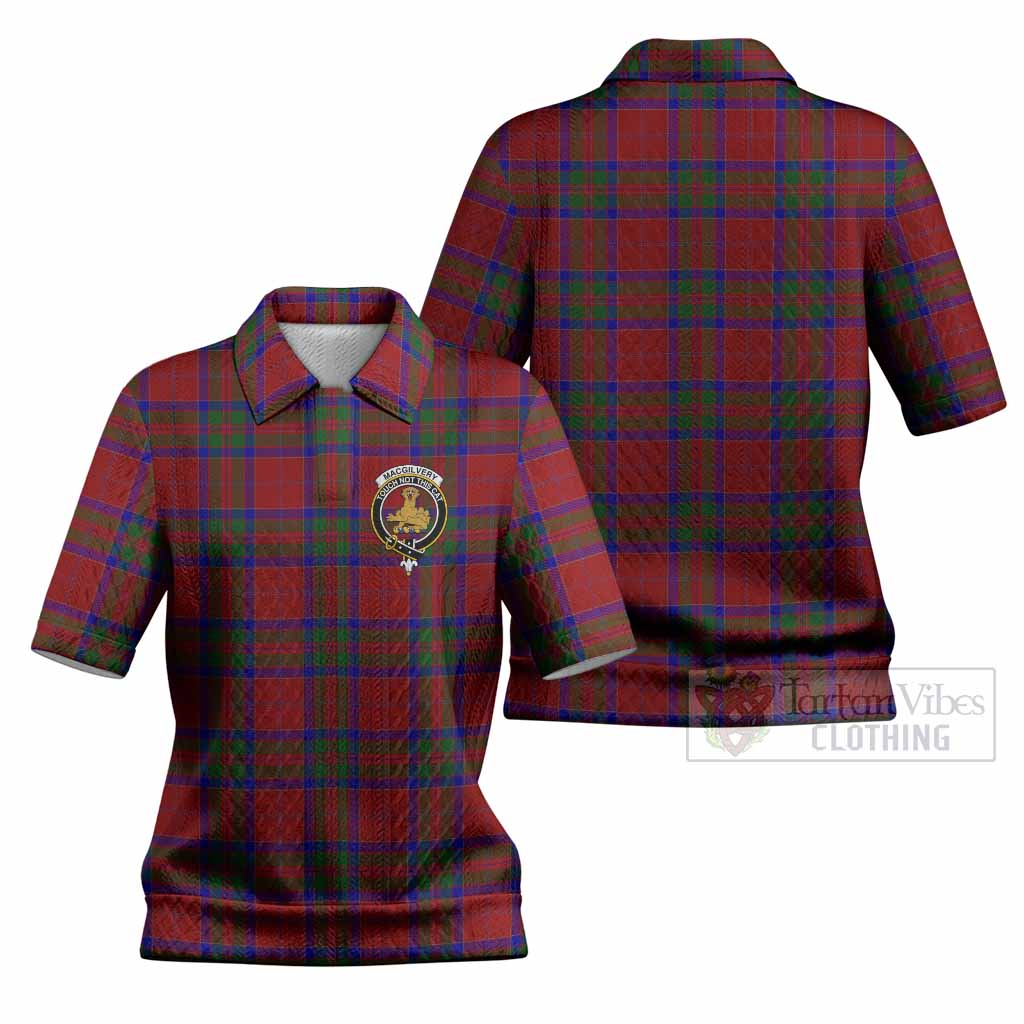 MacGilvery (McGilvery) Tartan Women’s Polo Sweater Top with Family Crest