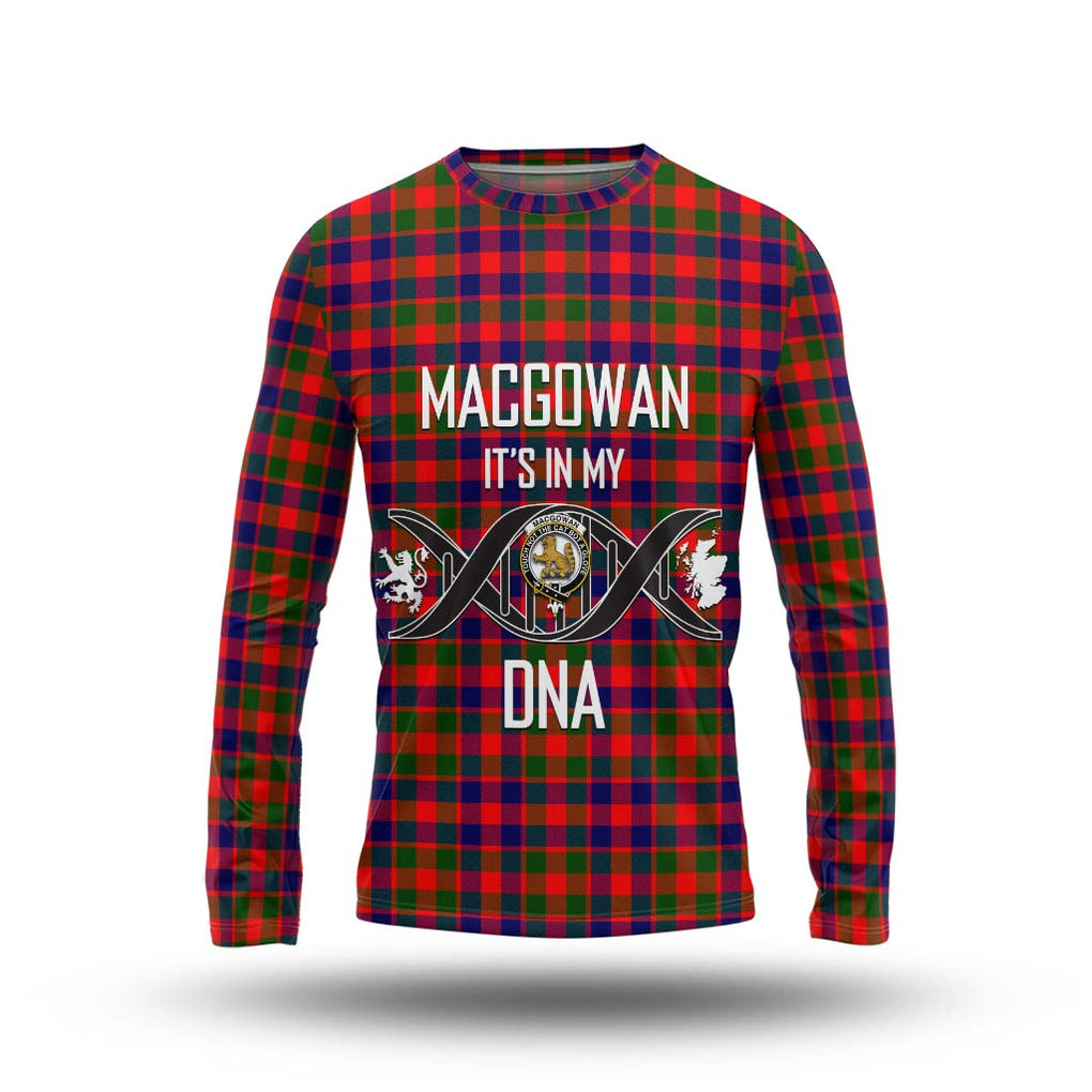 MacGowan (McGowan) Tartan Long Sleeve T-Shirt with Family Crest DNA In Me Style Unisex - Tartan Vibes Clothing