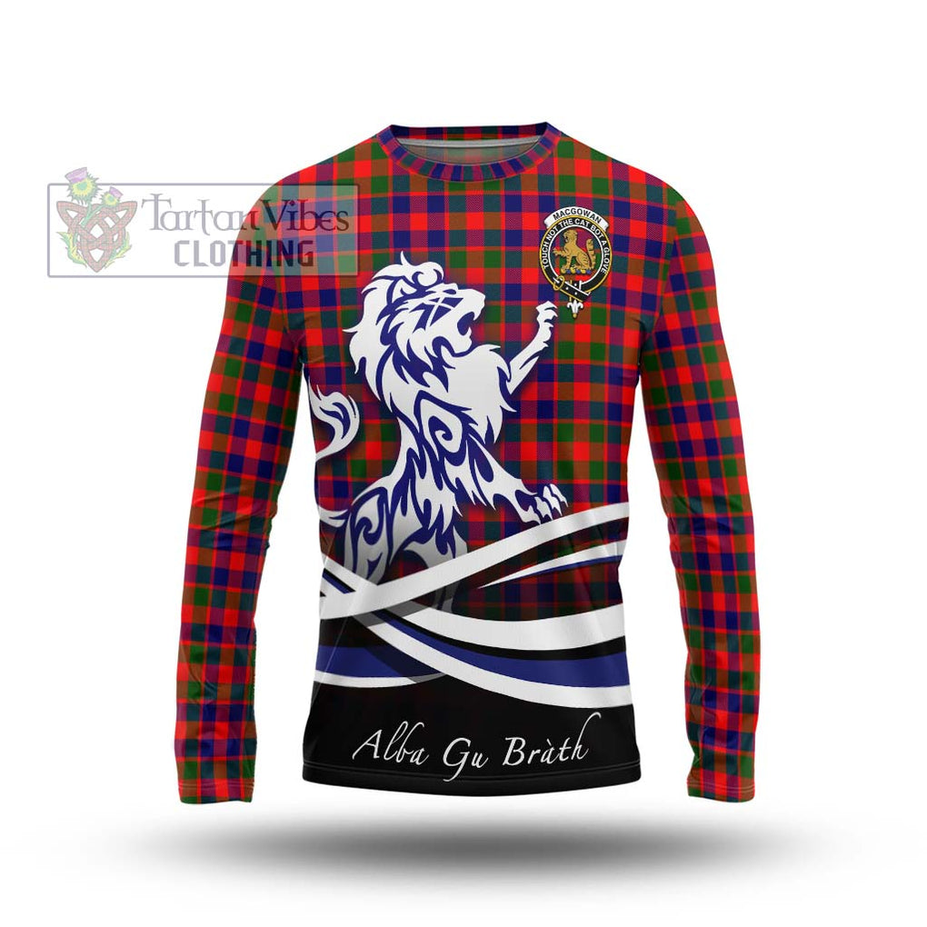 MacGowan (McGowan) Tartan Long Sleeve T-Shirt with Alba Gu Brath Regal Lion Emblem Unisex - Tartan Vibes Clothing