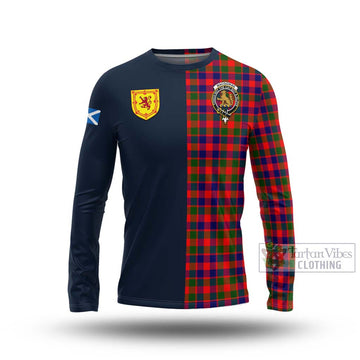 MacGowan (McGowan) Tartan Long Sleeve T-Shirt Alba with Scottish Lion Royal Arm Half Style Unisex - Tartan Vibes Clothing