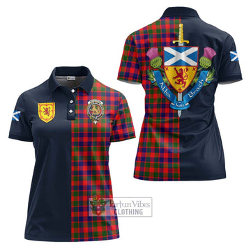 MacGowan (McGowan) Tartan Women's Polo Shirt Alba with Scottish Lion Royal Arm Half Style Women - Tartan Vibes Clothing