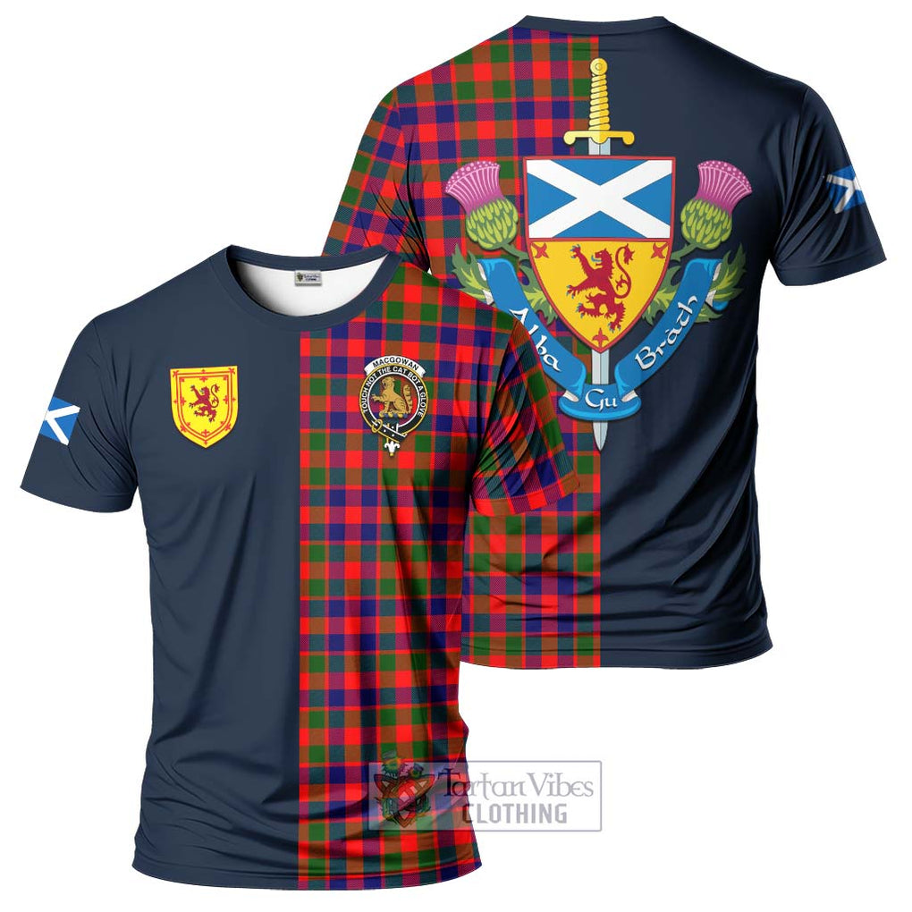 MacGowan (McGowan) Tartan T-Shirt Alba with Scottish Lion Royal Arm Half Style Kid's Shirt - Tartan Vibes Clothing