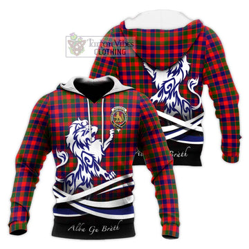 MacGowan (McGowan) Tartan Knitted Hoodie with Alba Gu Brath Regal Lion Emblem Unisex Knitted Pullover Hoodie - Tartan Vibes Clothing