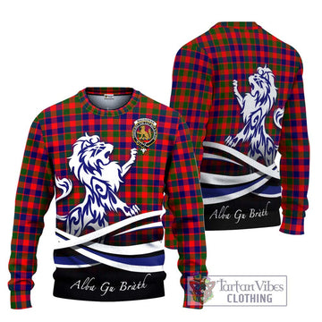 MacGowan (McGowan) Tartan Ugly Sweater with Alba Gu Brath Regal Lion Emblem Unisex - Tartan Vibes Clothing