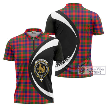 MacGowan (McGowan) Tartan Zipper Polo Shirt with Family Crest Circle Style Unisex - Tartan Vibes Clothing