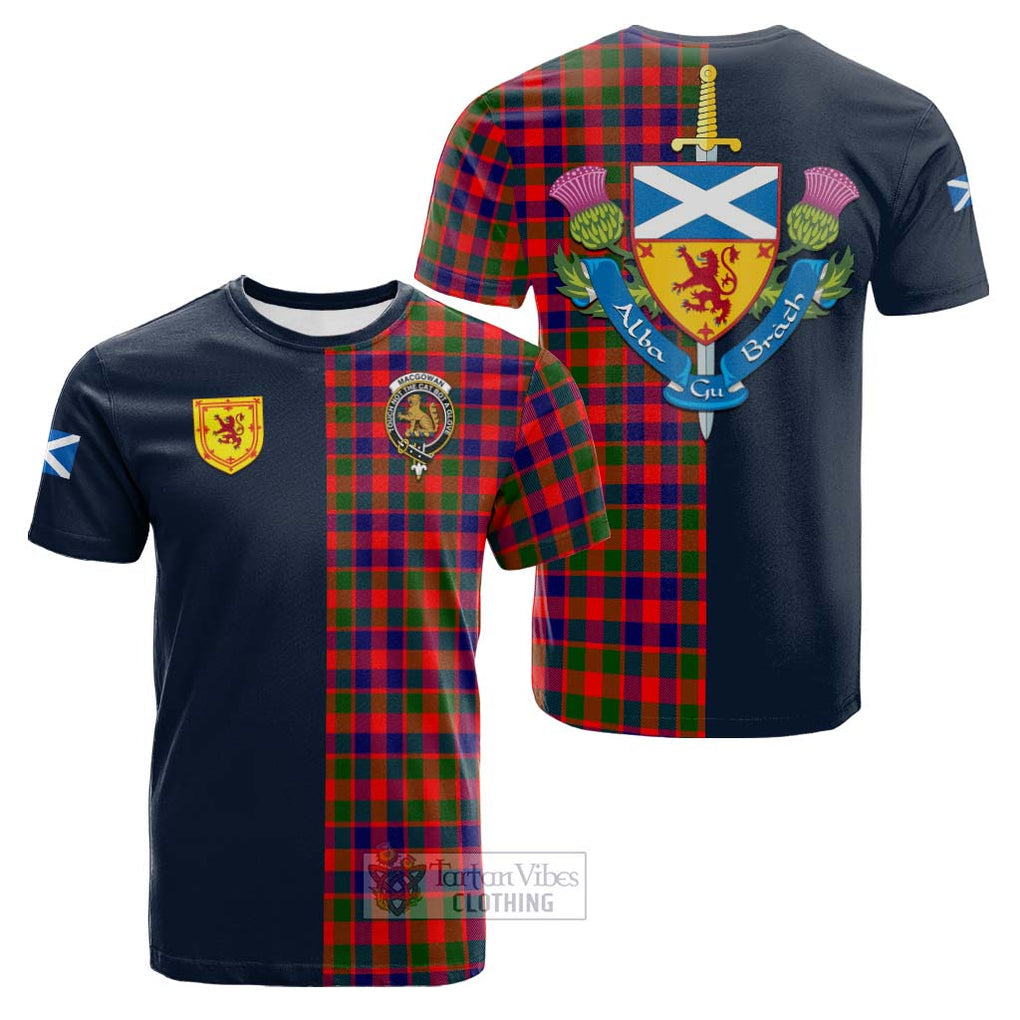 MacGowan (McGowan) Tartan Cotton T-shirt Alba with Scottish Lion Royal Arm Half Style Kid's Shirt - Tartan Vibes Clothing