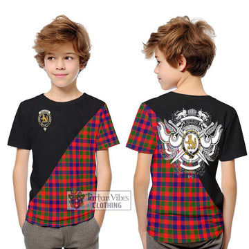 MacGowan (McGowan) Tartan Kid T-Shirt with Family Crest and Military Logo Style Youth XL Size14 - Tartan Vibes Clothing