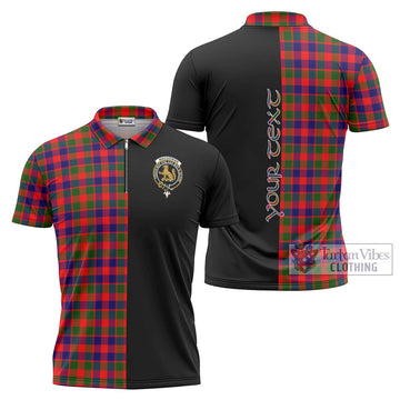 MacGowan (McGowan) Tartan Zipper Polo Shirt with Family Crest and Half Of Me Style Unisex - Tartan Vibes Clothing