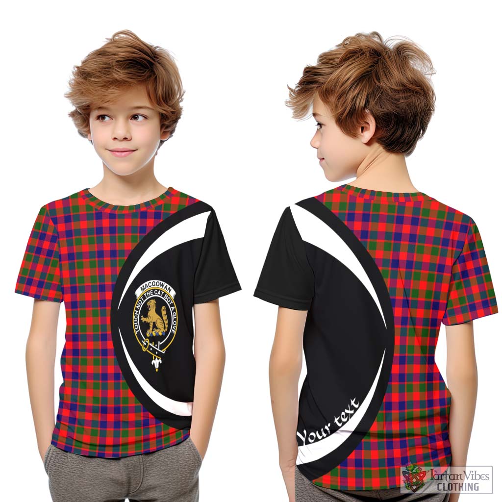 MacGowan (McGowan) Tartan Kid T-Shirt with Family Crest Circle Style Youth XL Size14 - Tartan Vibes Clothing
