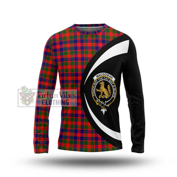 MacGowan (McGowan) Tartan Long Sleeve T-Shirt with Family Crest Circle Style Unisex - Tartan Vibes Clothing