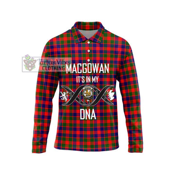 MacGowan (McGowan) Tartan Long Sleeve Polo Shirt with Family Crest DNA In Me Style Unisex - Tartan Vibes Clothing