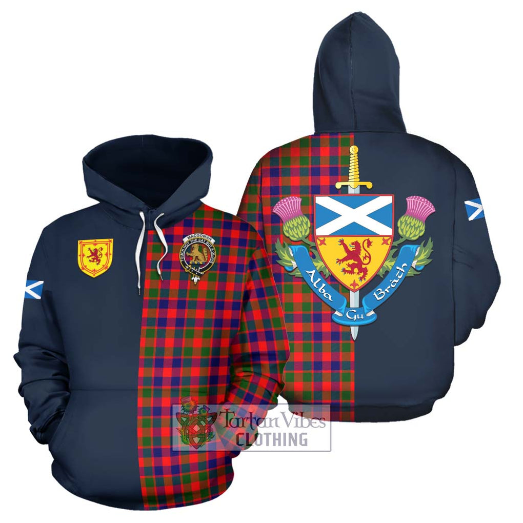 MacGowan (McGowan) Tartan Hoodie Alba with Scottish Lion Royal Arm Half Style Zip Hoodie - Tartan Vibes Clothing