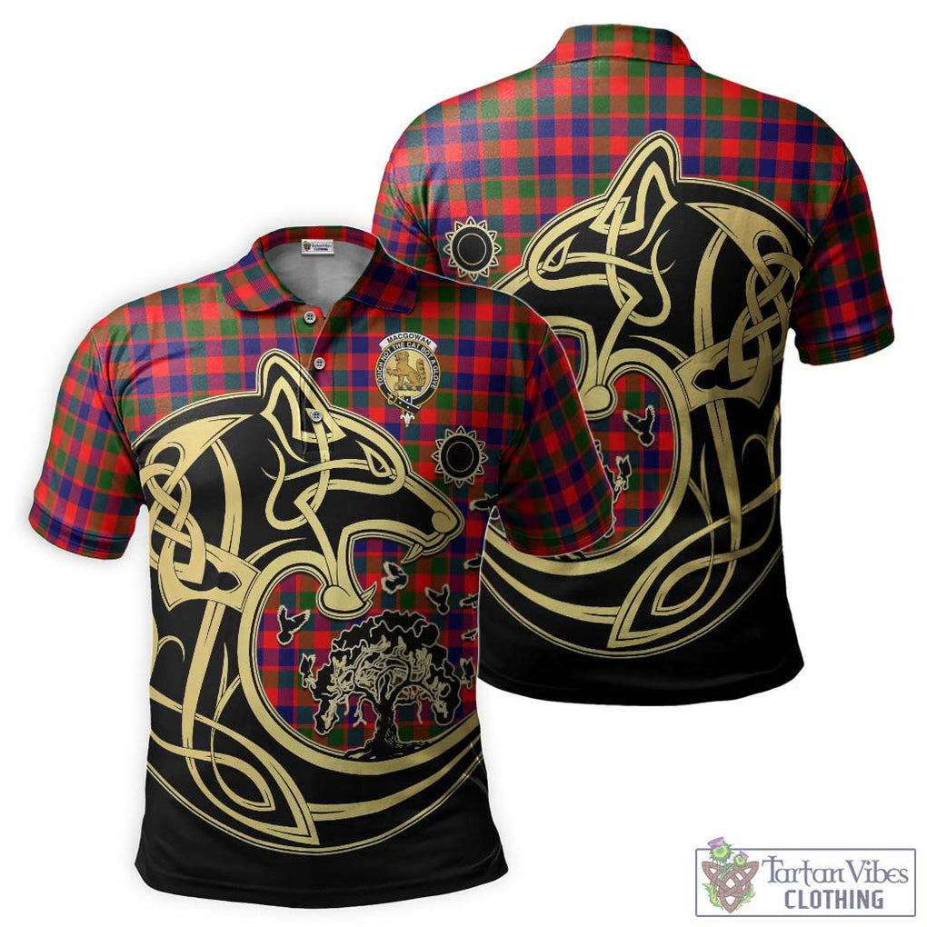 MacGowan (McGowan) Tartan Polo Shirt with Family Crest Celtic Wolf Style Kid - Tartan Vibes Clothing