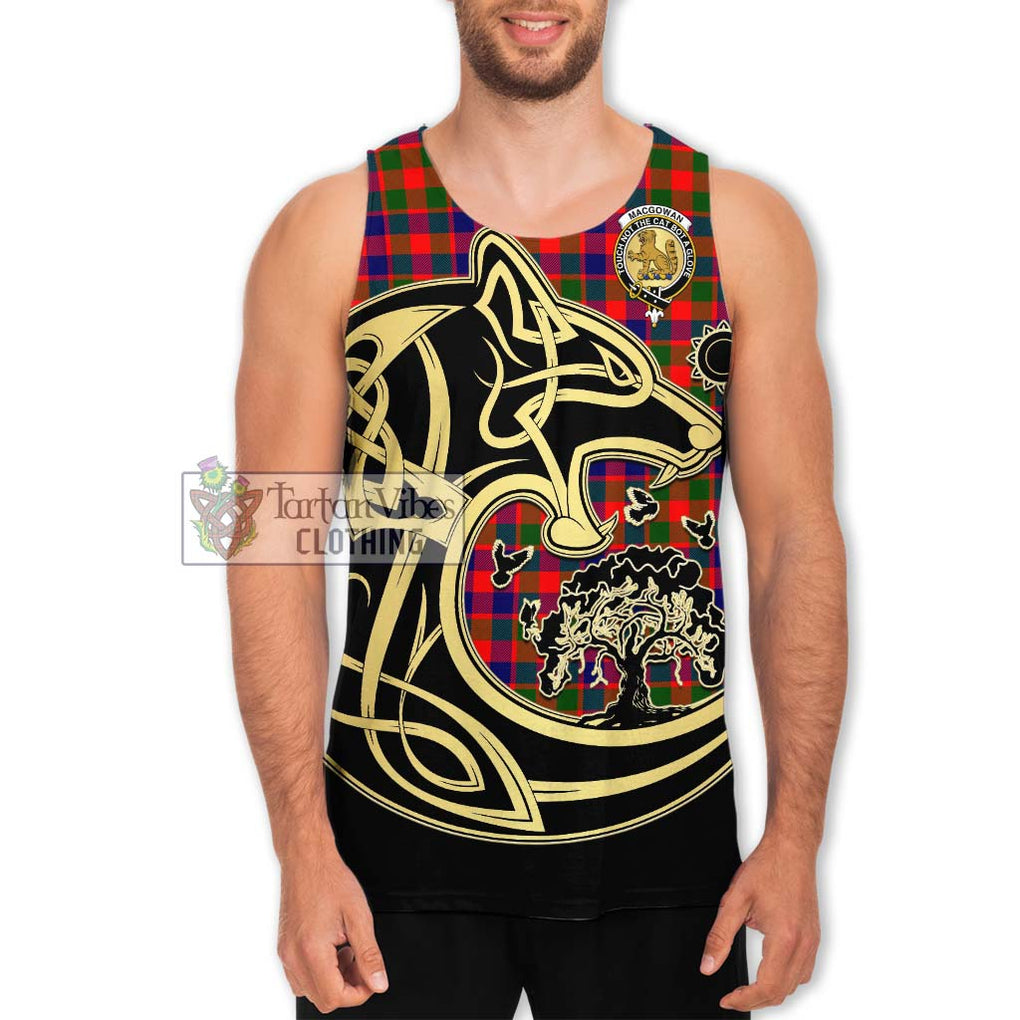 MacGowan (McGowan) Tartan Men's Tank Top with Family Crest Celtic Wolf Style Men - Tartan Vibes Clothing