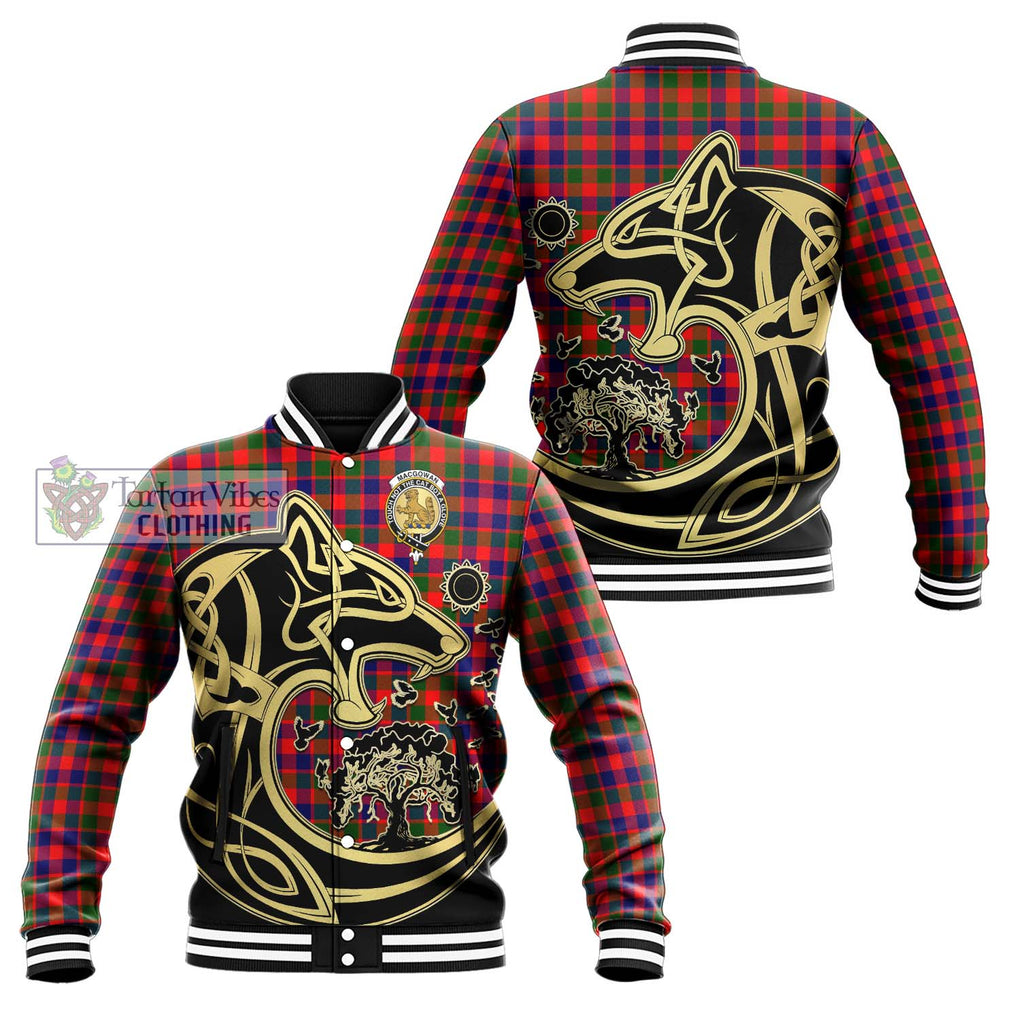 MacGowan (McGowan) Tartan Baseball Jacket with Family Crest Celtic Wolf Style Unisex - Tartan Vibes Clothing