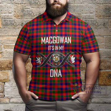 MacGowan (McGowan) Tartan Polo Shirt with Family Crest DNA In Me Style Kid - Tartanvibesclothing Shop