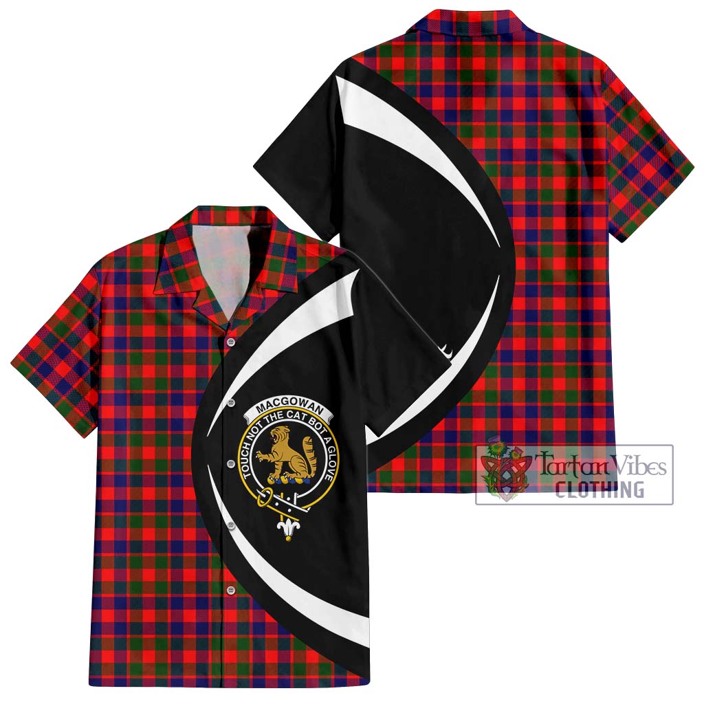 MacGowan (McGowan) Tartan Hawaiian Shirt with Family Crest Circle Style Kid - Tartan Vibes Clothing