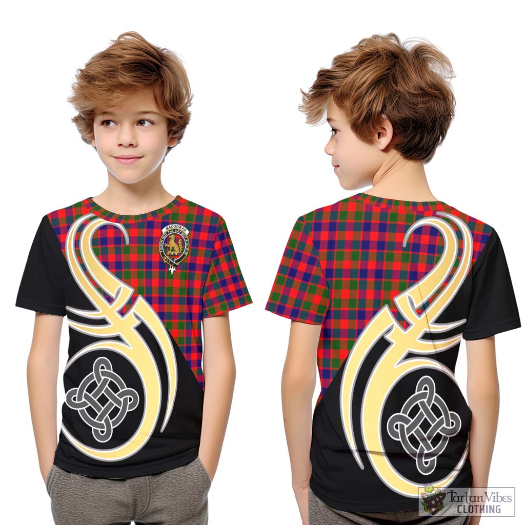 MacGowan (McGowan) Tartan Kid T-Shirt with Family Crest and Celtic Symbol Style Youth XL Size14 - Tartan Vibes Clothing