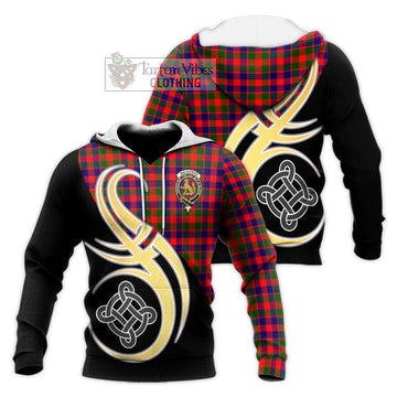 MacGowan (McGowan) Tartan Knitted Hoodie with Family Crest and Celtic Symbol Style Unisex Knitted Pullover Hoodie - Tartan Vibes Clothing
