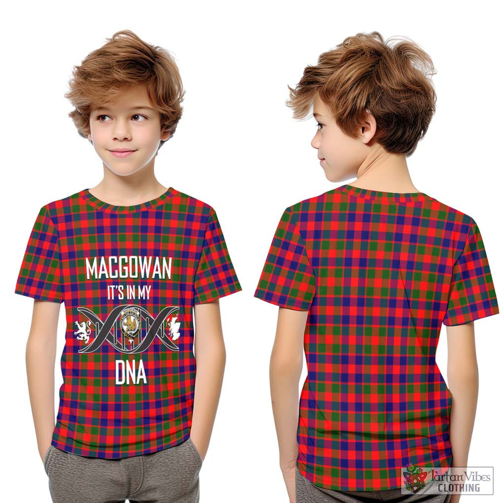 MacGowan (McGowan) Tartan Kid T-Shirt with Family Crest DNA In Me Style Youth XL Size14 - Tartan Vibes Clothing