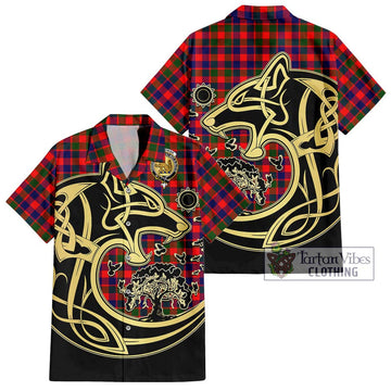 MacGowan (McGowan) Tartan Hawaiian Shirt with Family Crest Celtic Wolf Style Kid - Tartan Vibes Clothing