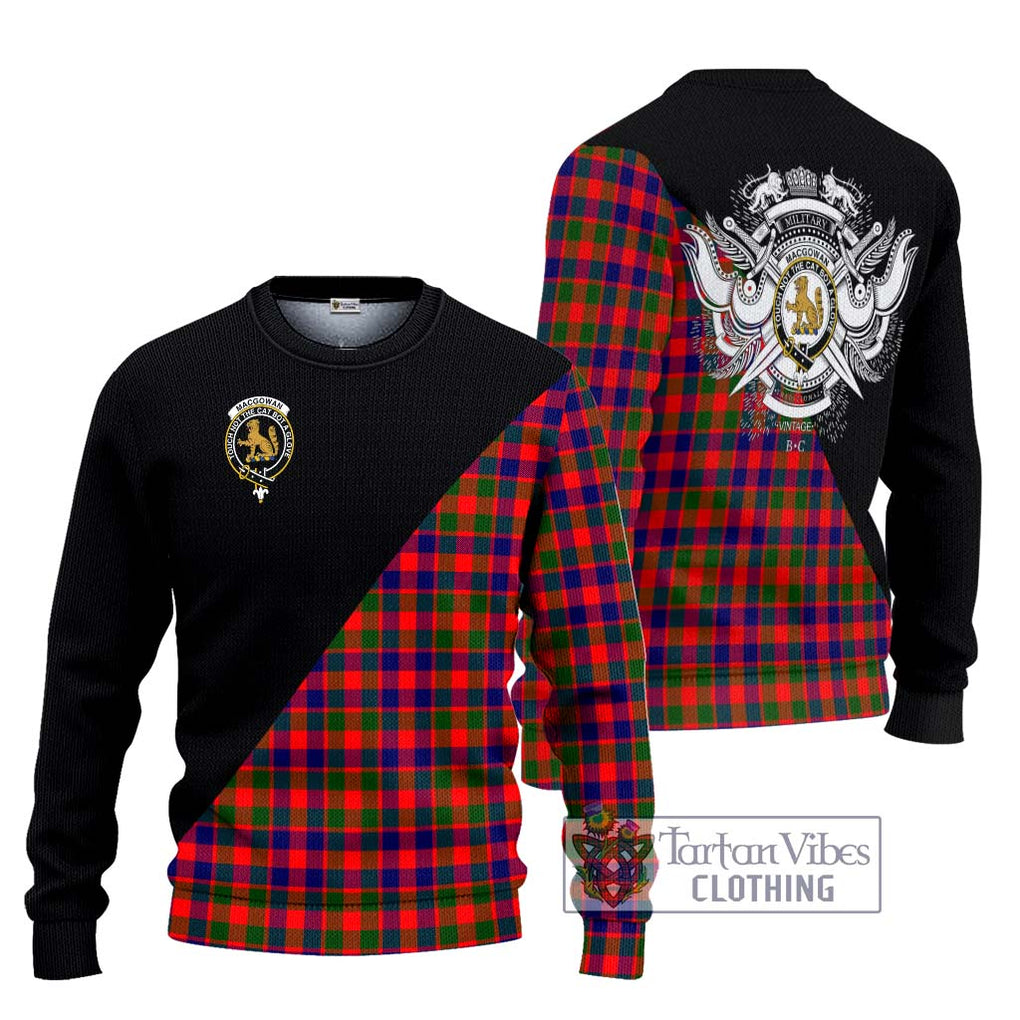 MacGowan (McGowan) Tartan Ugly Sweater with Family Crest and Military Logo Style Unisex - Tartan Vibes Clothing