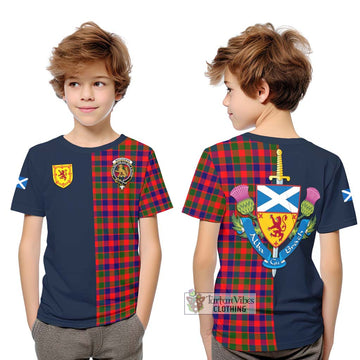 MacGowan (McGowan) Tartan Kid T-Shirt Alba with Scottish Lion Royal Arm Half Style Youth XL Size14 - Tartan Vibes Clothing
